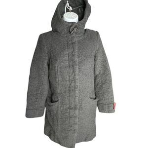 Babaton Womens Wool and Cashmere Blend Hooded Coat Jacket Gray Silver Size Small